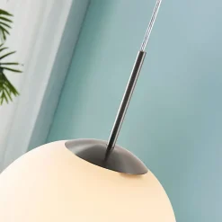 Lindby Pendellamper > hængelampe Marike, Ø 30 cm, hvid, glas, kugle, E27