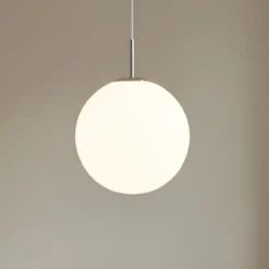 Lindby Pendellamper|Pendellamper > hængelampe Marike, Ø 40 cm, hvid, glas, kugle, E27