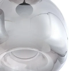 Lindby Pendellamper|Pendellamper > Hængelampe Marla, Rondell, Glas, røggrå, 50 cm
