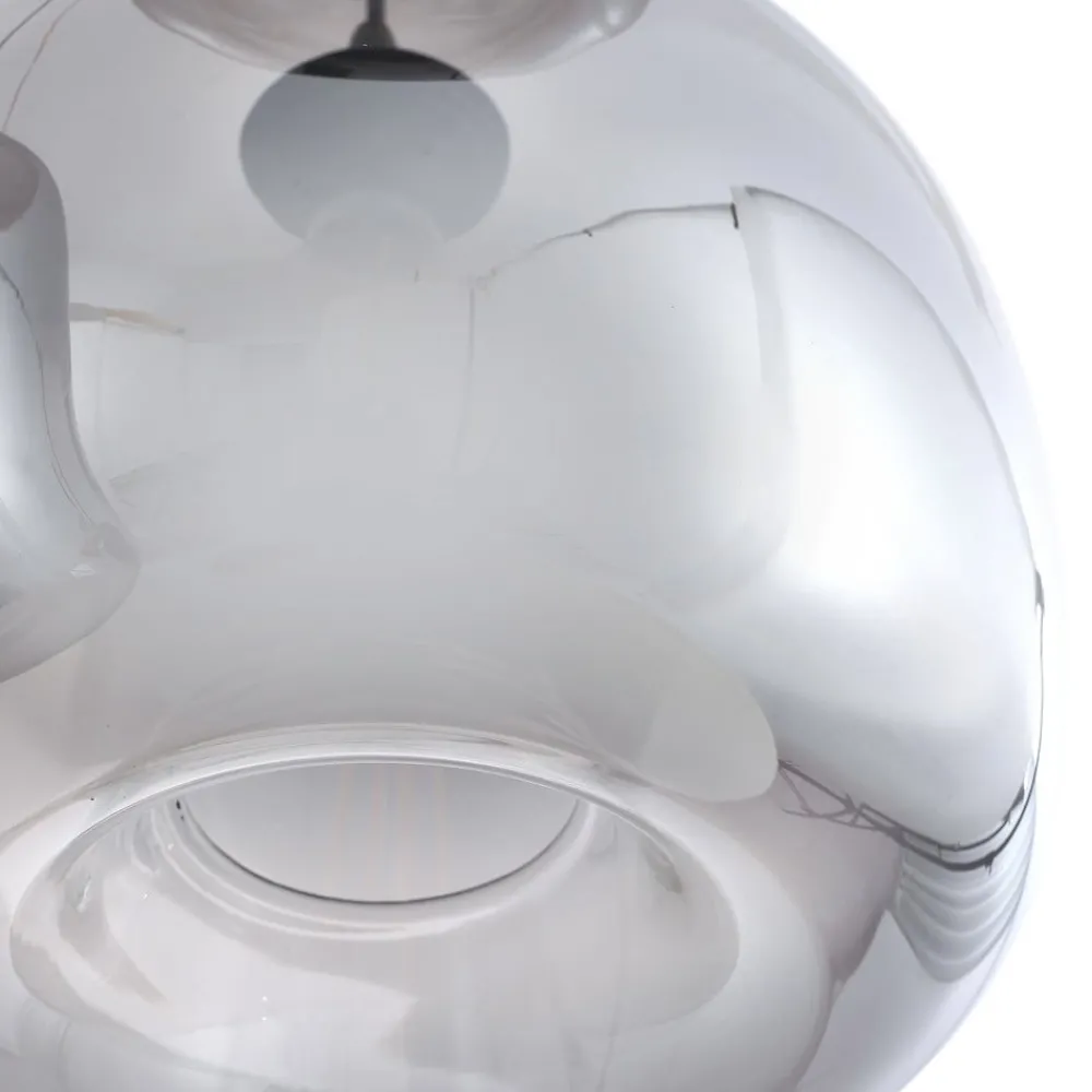 Lindby Pendellamper|Pendellamper > Hængelampe Marla, Rondell, Glas, røggrå, 50 cm