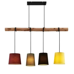 Lindby Pendellamper|Pendellamper > hængelampe Moscow , farverig, tekstil, træ, E27, 116 cm