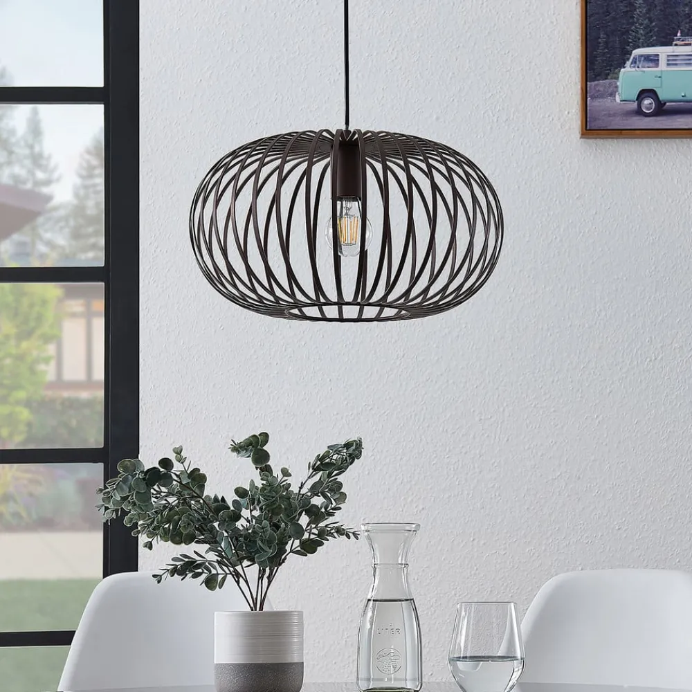 Lindby Gang|Pendellamper > hængelampe Nahele, brun, metal, Ø 40 cm, E27