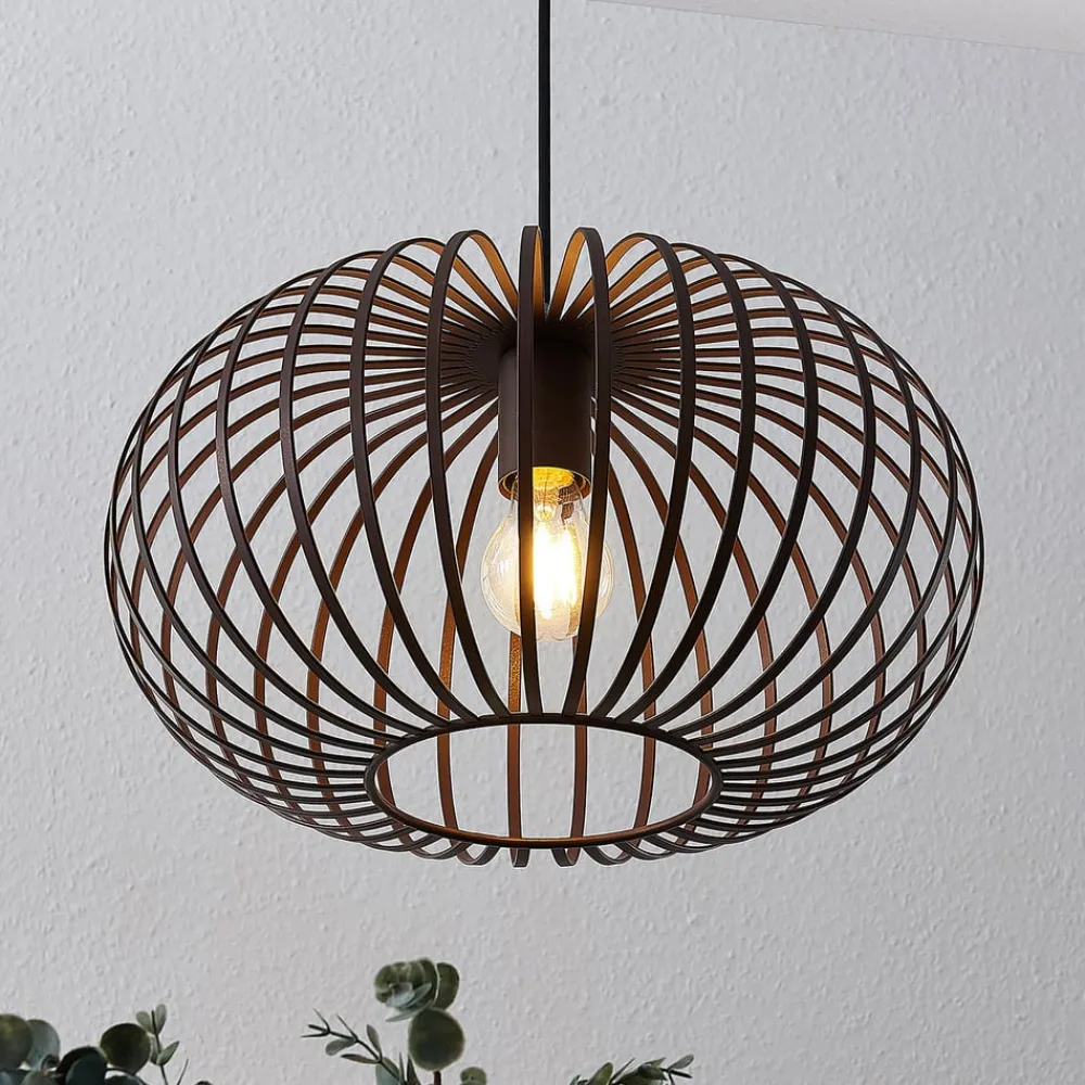 Lindby Gang|Pendellamper > hængelampe Nahele, brun, metal, Ø 40 cm, E27