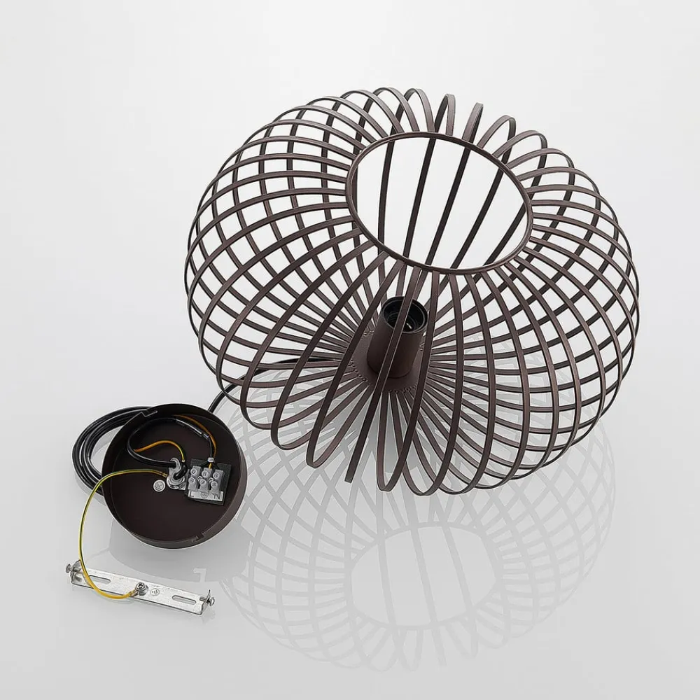 Lindby Gang|Pendellamper > hængelampe Nahele, brun, metal, Ø 40 cm, E27