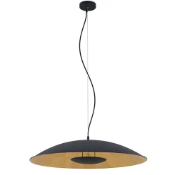 Lindby Pendellamper > hængelampe Narisara, Ø 80 cm, E27, sort-guld