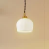 Pendellamper|Pendellamper ^ Lindby hængelampe Nolane, Ø 11 cm, keramik, hvid/messing