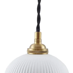 Pendellamper|Pendellamper ^ Lindby hængelampe Nolane, Ø 11 cm, keramik, hvid/messing