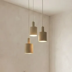 Lindby Pendellamper > hængelampe Ovelia, beige, 3 lyskilder, metal, E27