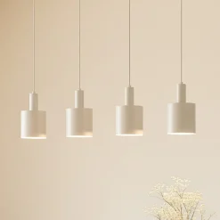 Pendellamper ^ Lindby hængelampe Ovelia, beige, 4 lyskilder, metal, E27
