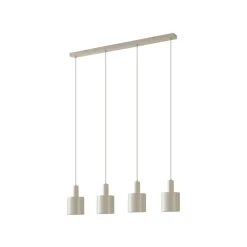Pendellamper ^ Lindby hængelampe Ovelia, beige, 4 lyskilder, metal, E27