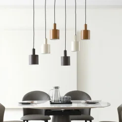 Lindby Pendellamper > hængelampe Ovelia, brun/kaffe/beige, 6 lyskilder, E27