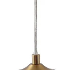 Pendellamper ^ Lindby hængelampe Piatra, Ø45cm, 5 lyskilder, cognac/messing, glas