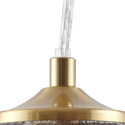 Pendellamper ^ Lindby hængelampe Piatra, røg/messing, glas, Ø 16 cm, G9