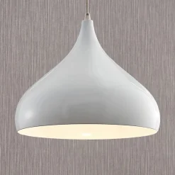 Lindby Pendellamper|Pendellamper > hængelampe Ritana, hvid, metal, Ø 31 cm, E27