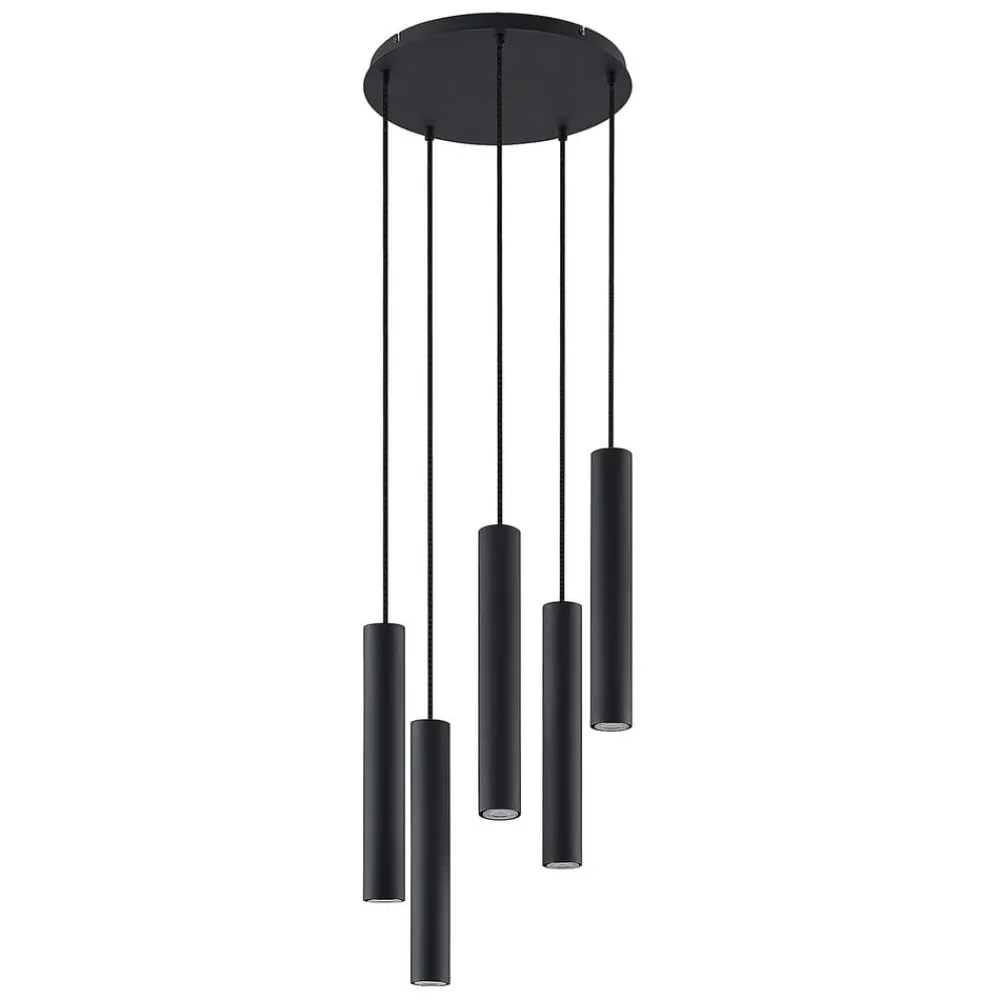 Lindby Pendellamper|Pendellamper > hængelampe Sanad, Ø 40 cm, 5 lyskilder, sort, GU10