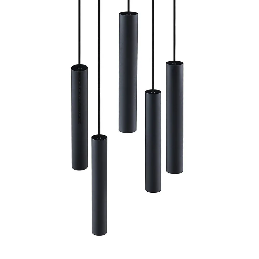 Lindby Pendellamper|Pendellamper > hængelampe Sanad, Ø 40 cm, 5 lyskilder, sort, GU10