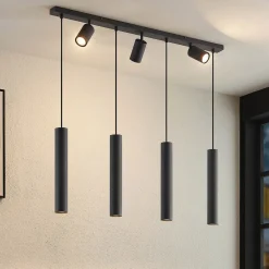Lindby Pendellamper|Pendellamper > hængelampe Sanad, 100 cm, 7 lyskilder, sort, GU10