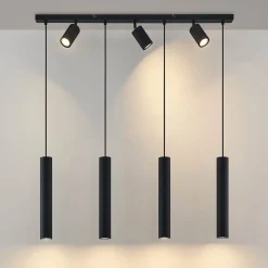 Lindby Pendellamper|Pendellamper > hængelampe Sanad, 100 cm, 7 lyskilder, sort, GU10