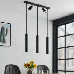 Pendellamper|Pendellamper ^ Lindby hængelampe Sanad, 70 cm, 5 lyskilder, sort, GU10