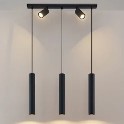 Pendellamper|Pendellamper ^ Lindby hængelampe Sanad, 70 cm, 5 lyskilder, sort, GU10