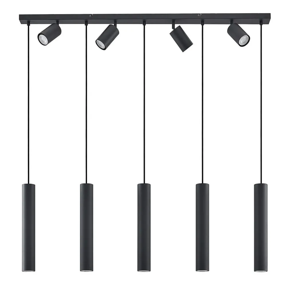 Pendellamper|Pendellamper ^ Lindby hængelampe Sanad, 116 cm, 9 lyskilder, sort, GU10