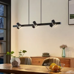 Lindby Pendellamper|Pendellamper > hængelampe Savoli, 116 cm, sort, 6 lyskilder, stål