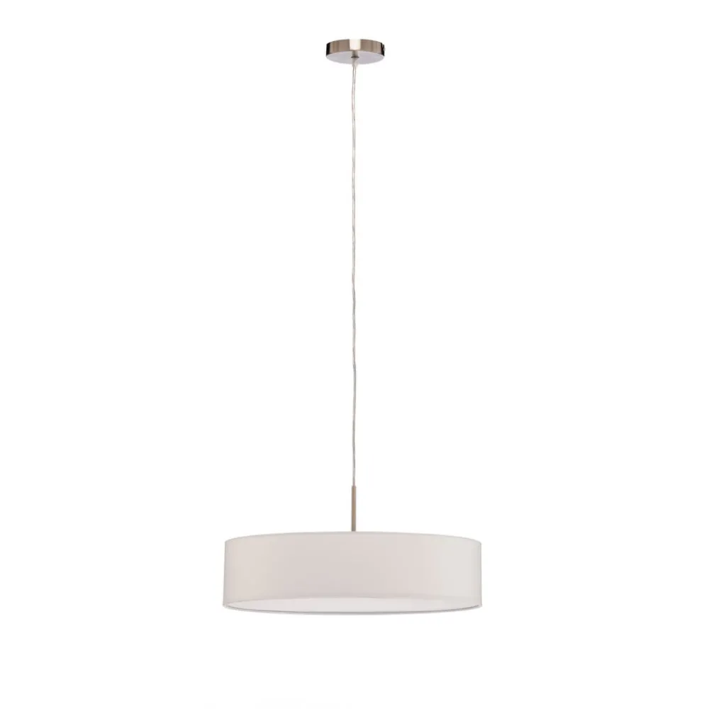 Pendellamper ^ Lindby hængelampe Sebatin, Ø 50 cm, hvid, stof, E27