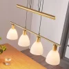 Lindby Pendellamper|Pendellamper > hængelampe Simeon, messingfarvet, glas, 73 cm, E14