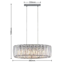 Lindby Pendellamper|Pendellamper > hængelampe Sofia, 68 cm, 3 lyskilder, E14, krom/klar