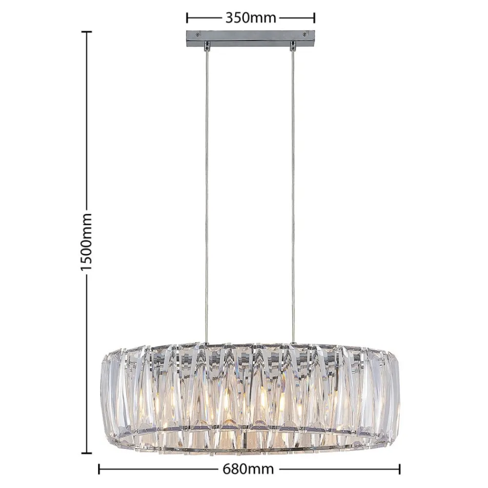 Lindby Pendellamper|Pendellamper > hængelampe Sofia, 68 cm, 3 lyskilder, E14, krom/klar