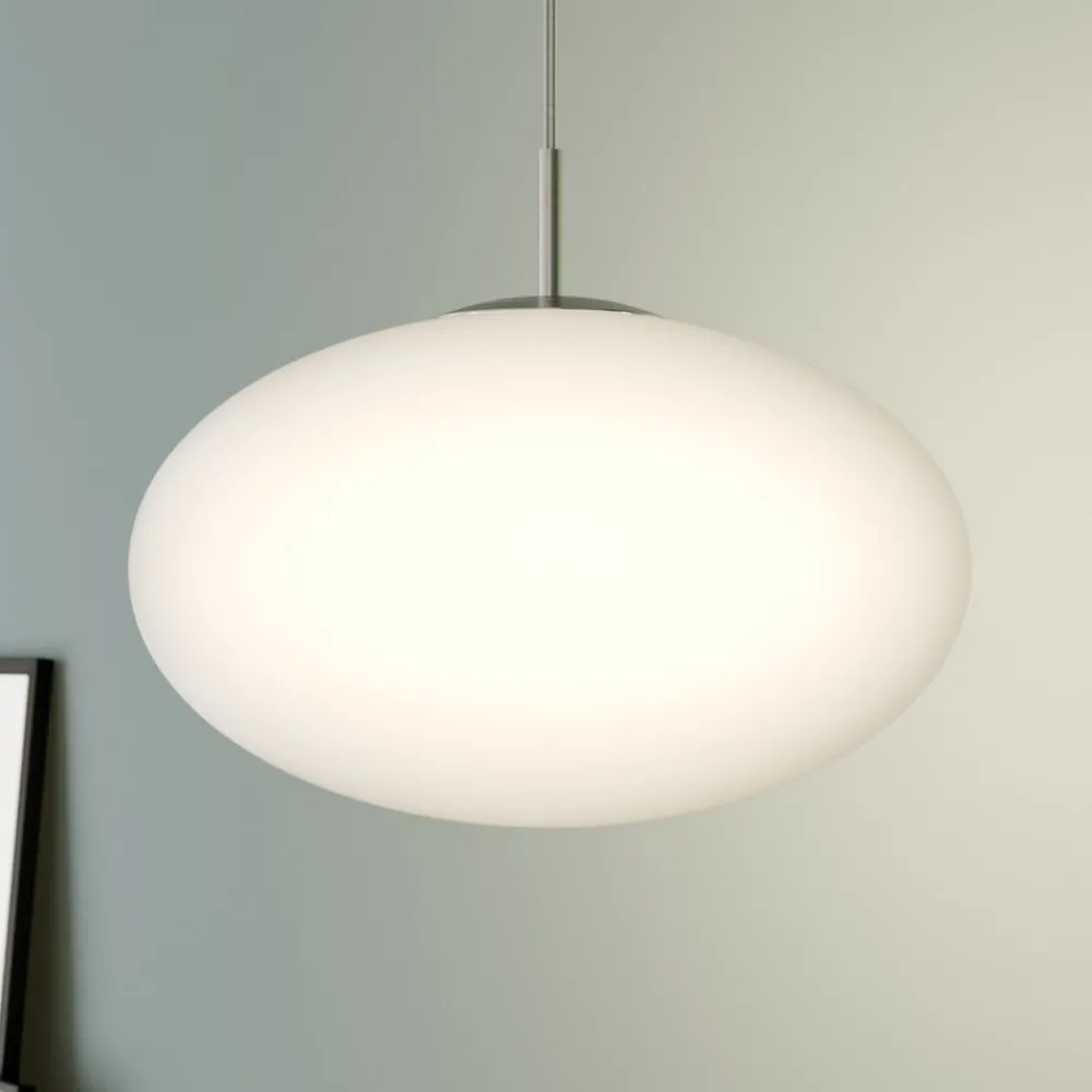 Lindby Pendellamper|Pendellamper > hængelampe Sonika, Ø 40 cm, nikkelfarvet, glas, E27