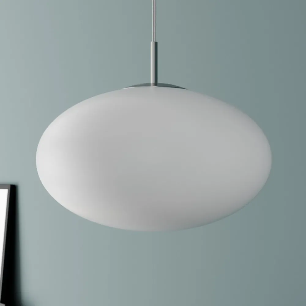 Lindby Pendellamper|Pendellamper > hængelampe Sonika, Ø 40 cm, nikkelfarvet, glas, E27