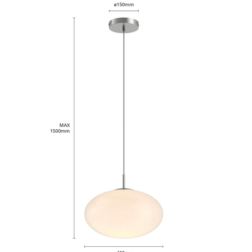 Lindby Pendellamper|Pendellamper > hængelampe Sonika, Ø 40 cm, nikkelfarvet, glas, E27