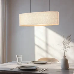 Pendellamper|Pendellamper ^ Lindby hængelampe Soula, 78 cm, beige, plast, E27