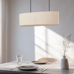 Pendellamper|Pendellamper ^ Lindby hængelampe Soula, 78 cm, beige, plast, E27