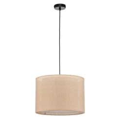Lindby Pendellamper > hængelampe Soula, Ø 40 cm, beige, plast, E27