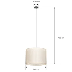 Lindby Pendellamper > hængelampe Soula, Ø 40 cm, beige, plast, E27