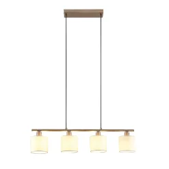 Lindby Pendellamper > hængelampe Stannis, 75 cm, hvid, 4 lyskilder, tekstil