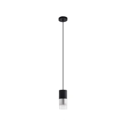 Lindby Pendellamper > hængelampe Svante, 1 lyskilde, sort, glas, Ø 10cm