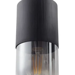 Lindby Pendellamper > hængelampe Svante, 1 lyskilde, sort, glas, Ø 10cm