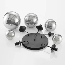 Pendellamper ^ Lindby hængelampe Teeja, smoke, 5 lyskilder, Ø50cm, glas, E27