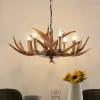 Pendellamper|Pendellamper ^ Lindby hængelampe Tejask, Ø 70 cm, 6 lyskilder, gevir, E14