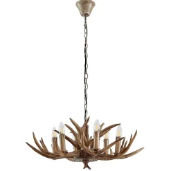 Pendellamper|Pendellamper ^ Lindby hængelampe Tejask, Ø 70 cm, 6 lyskilder, gevir, E14