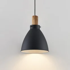 Lindby Pendellamper|Pendellamper > hængelampe Trebale, E27, Ø 28 cm, sort, træ