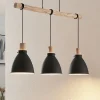 Pendellamper|Pendellamper ^ Lindby hængelampe Trebale, E27, Ø 28 cm, 3 lyskilder, træ