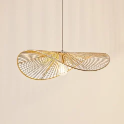 Lindby Pendellamper|Pendellamper > hængelampe Valdorin, beige, papir, længde 75 cm