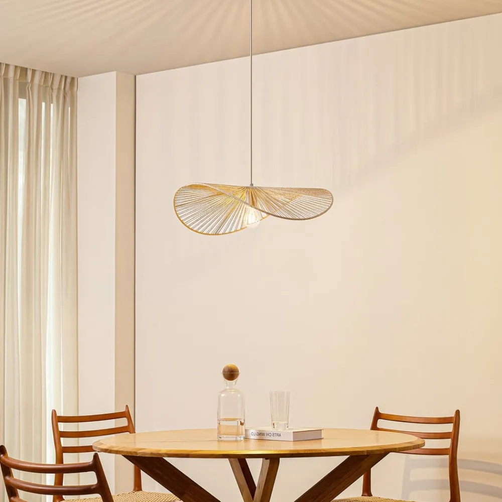 Lindby Pendellamper|Pendellamper > hængelampe Valdorin, beige, papir, længde 75 cm
