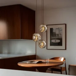 Lindby Gang|Pendellamper > hængelampe Valentina, E27, Ø 49 cm, røgfarvet grå, glas