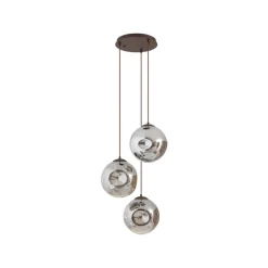 Lindby Gang|Pendellamper > hængelampe Valentina, E27, Ø 49 cm, røgfarvet grå, glas