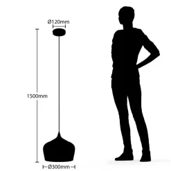 Lindby Pendellamper|Pendellamper > hængelampe Vilsera, hvid, metal/træ, 26 cm, E27